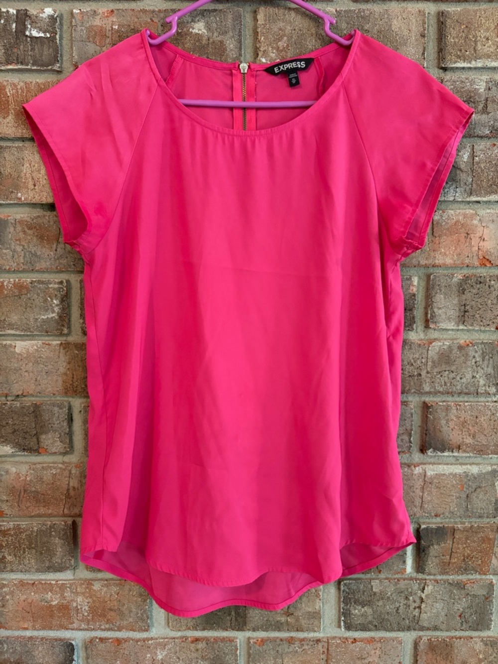 Express Women's Bright Pink Cap Sleeve Blouse